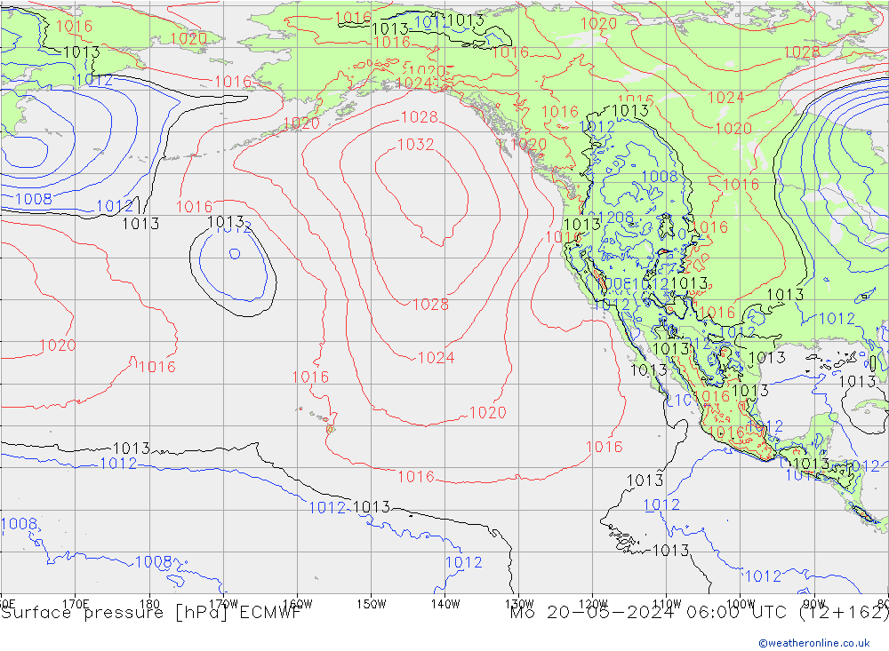 Atmosférický tlak ECMWF Po 20.05.2024 06 UTC