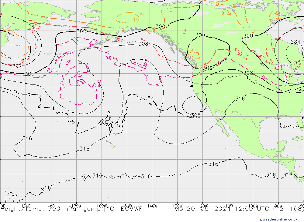 Hoogte/Temp. 700 hPa ECMWF ma 20.05.2024 12 UTC