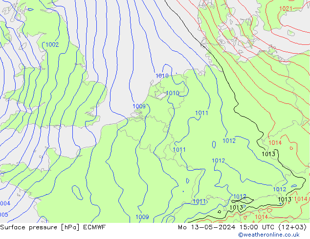 地面气压 ECMWF 星期一 13.05.2024 15 UTC