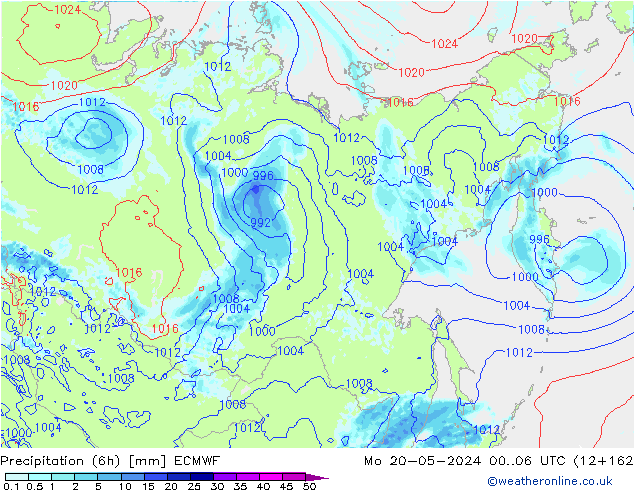 Yağış (6h) ECMWF Pzt 20.05.2024 06 UTC