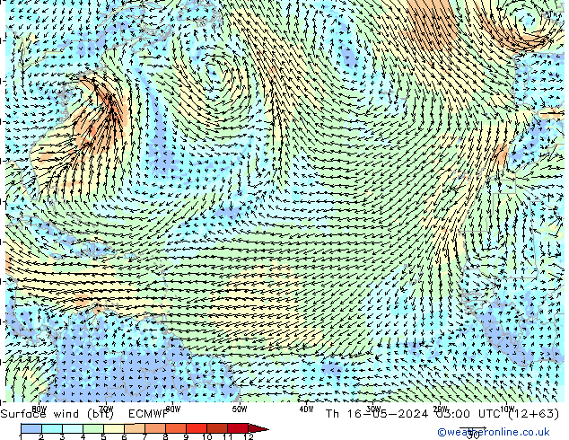  10 m (bft) ECMWF  16.05.2024 03 UTC