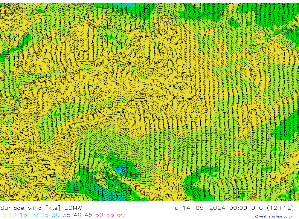 Rüzgar 10 m ECMWF Sa 14.05.2024 00 UTC