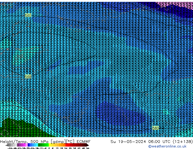 Z500/Rain (+SLP)/Z850 ECMWF nie. 19.05.2024 06 UTC
