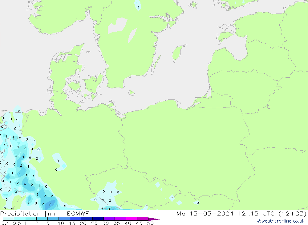 Precipitation ECMWF Mo 13.05.2024 15 UTC