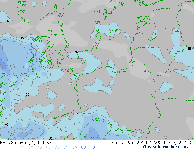 RH 925 hPa ECMWF Mo 20.05.2024 12 UTC