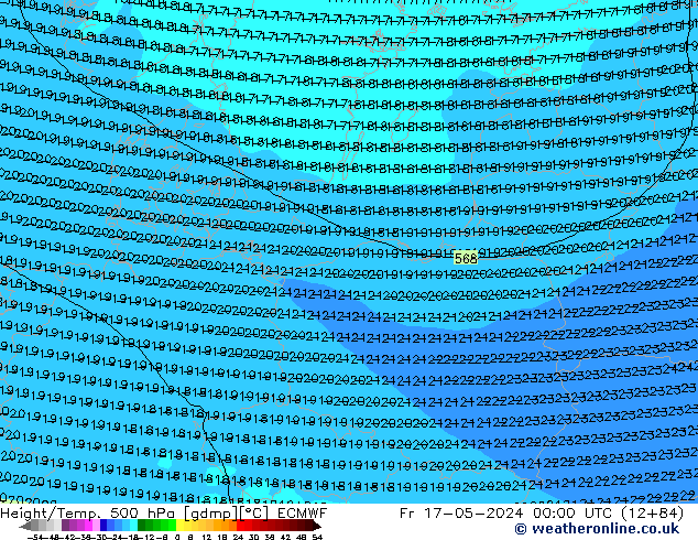 Z500/Rain (+SLP)/Z850 ECMWF Pá 17.05.2024 00 UTC
