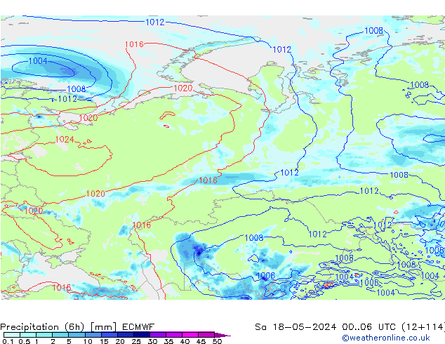 Z500/Regen(+SLP)/Z850 ECMWF za 18.05.2024 06 UTC