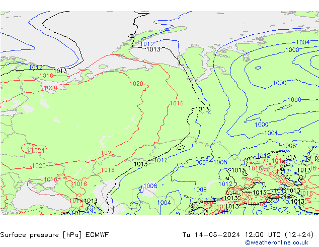 Yer basıncı ECMWF Sa 14.05.2024 12 UTC