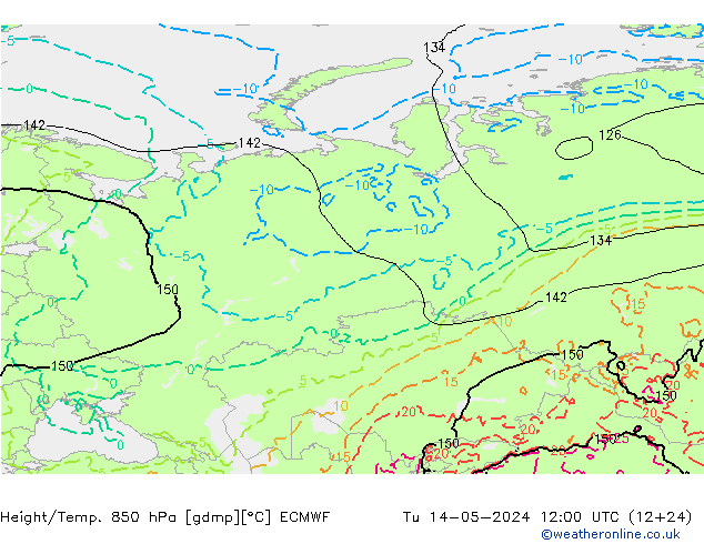 Z500/Rain (+SLP)/Z850 ECMWF mar 14.05.2024 12 UTC