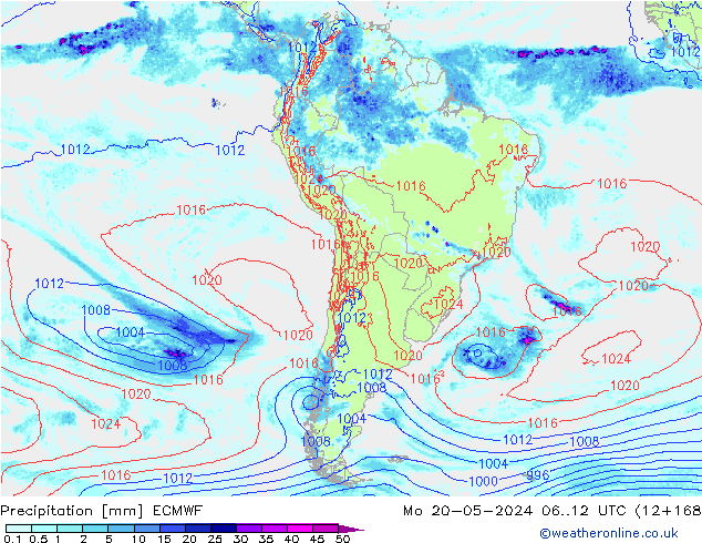 precipitação ECMWF Seg 20.05.2024 12 UTC