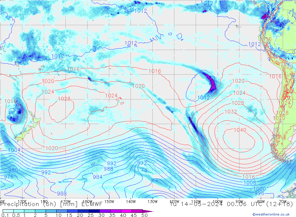 Z500/Rain (+SLP)/Z850 ECMWF  14.05.2024 06 UTC