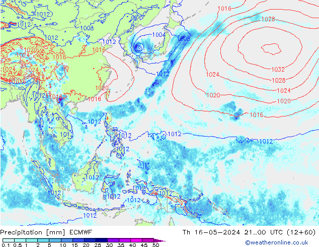 Niederschlag ECMWF Do 16.05.2024 00 UTC