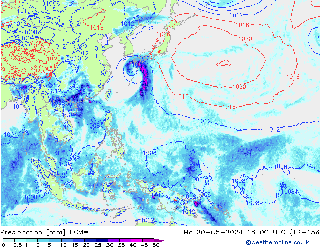precipitação ECMWF Seg 20.05.2024 00 UTC
