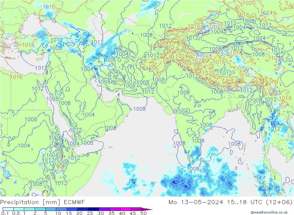 降水 ECMWF 星期一 13.05.2024 18 UTC
