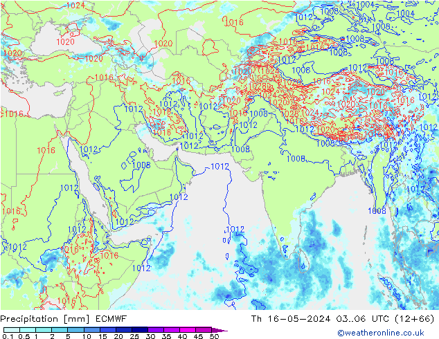 Precipitazione ECMWF gio 16.05.2024 06 UTC