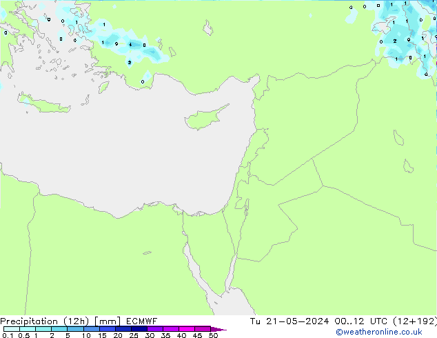 Precipitação (12h) ECMWF Ter 21.05.2024 12 UTC