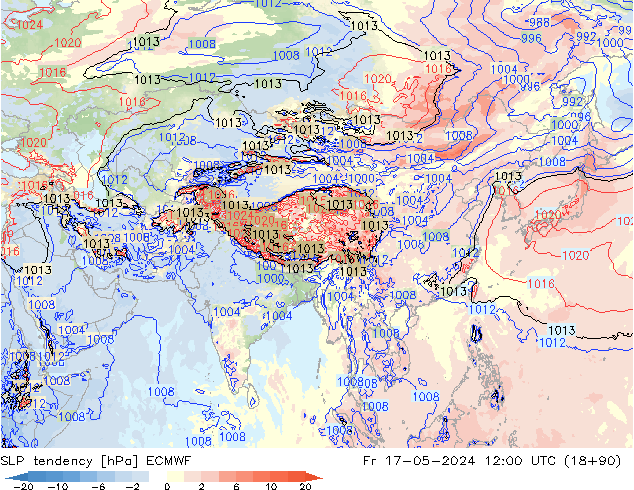 SLP tendency ECMWF Fr 17.05.2024 12 UTC