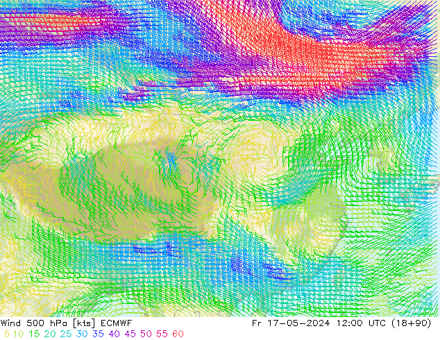 风 500 hPa ECMWF 星期五 17.05.2024 12 UTC