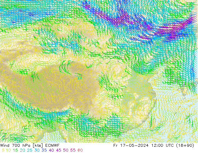 风 700 hPa ECMWF 星期五 17.05.2024 12 UTC