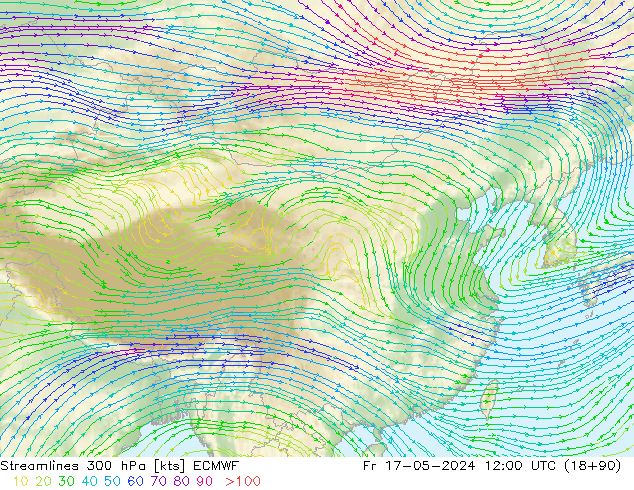 风 300 hPa ECMWF 星期五 17.05.2024 12 UTC