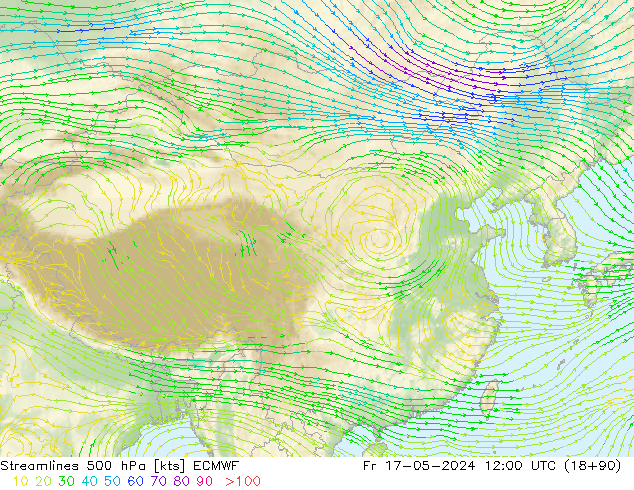 风 500 hPa ECMWF 星期五 17.05.2024 12 UTC