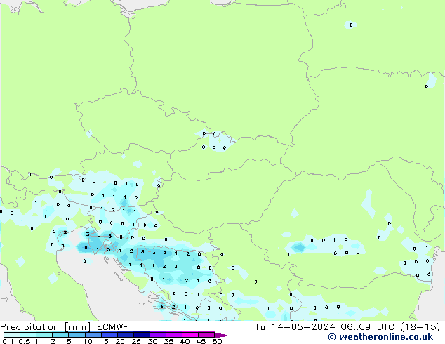 Precipitazione ECMWF mar 14.05.2024 09 UTC