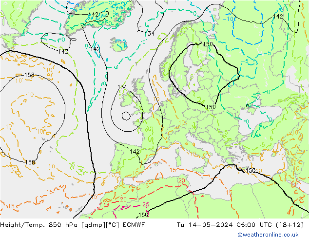 Z500/Rain (+SLP)/Z850 ECMWF Di 14.05.2024 06 UTC