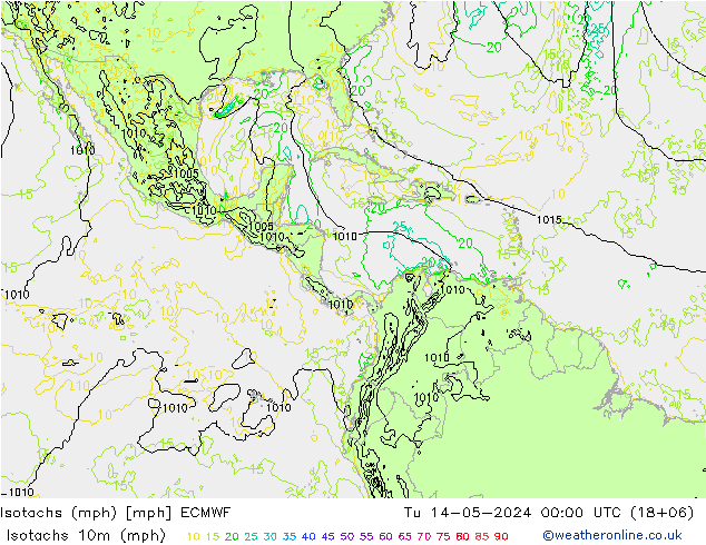 Isotachs (mph) ECMWF Ter 14.05.2024 00 UTC