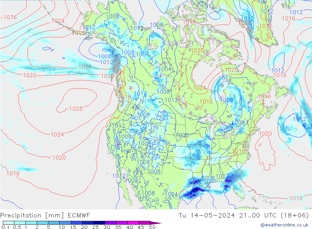 Niederschlag ECMWF Di 14.05.2024 00 UTC