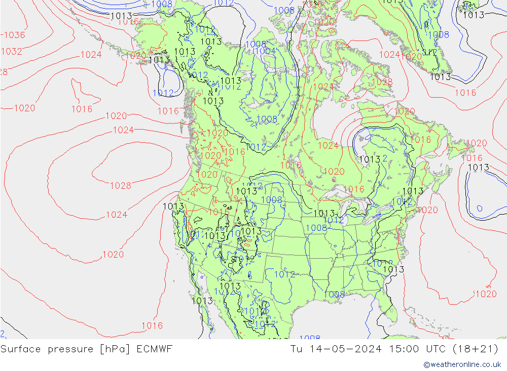 Presión superficial ECMWF mar 14.05.2024 15 UTC
