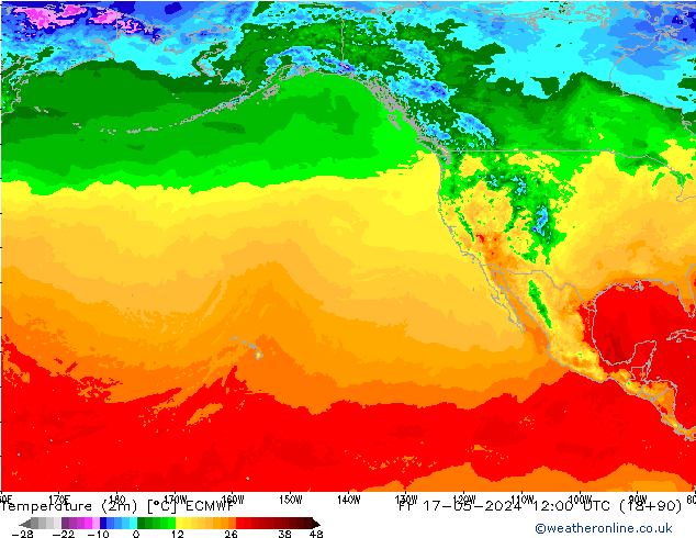 карта температуры ECMWF пт 17.05.2024 12 UTC