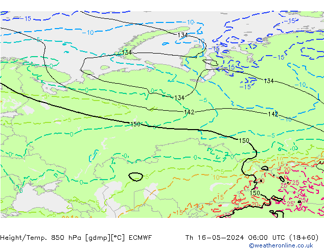 Z500/Rain (+SLP)/Z850 ECMWF  16.05.2024 06 UTC