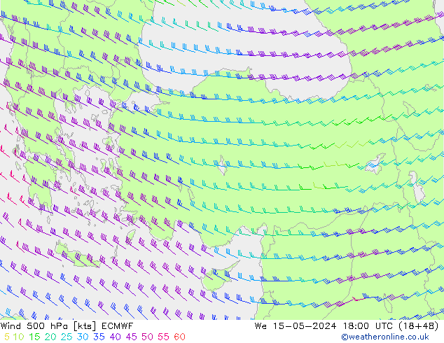Rüzgar 500 hPa ECMWF Çar 15.05.2024 18 UTC