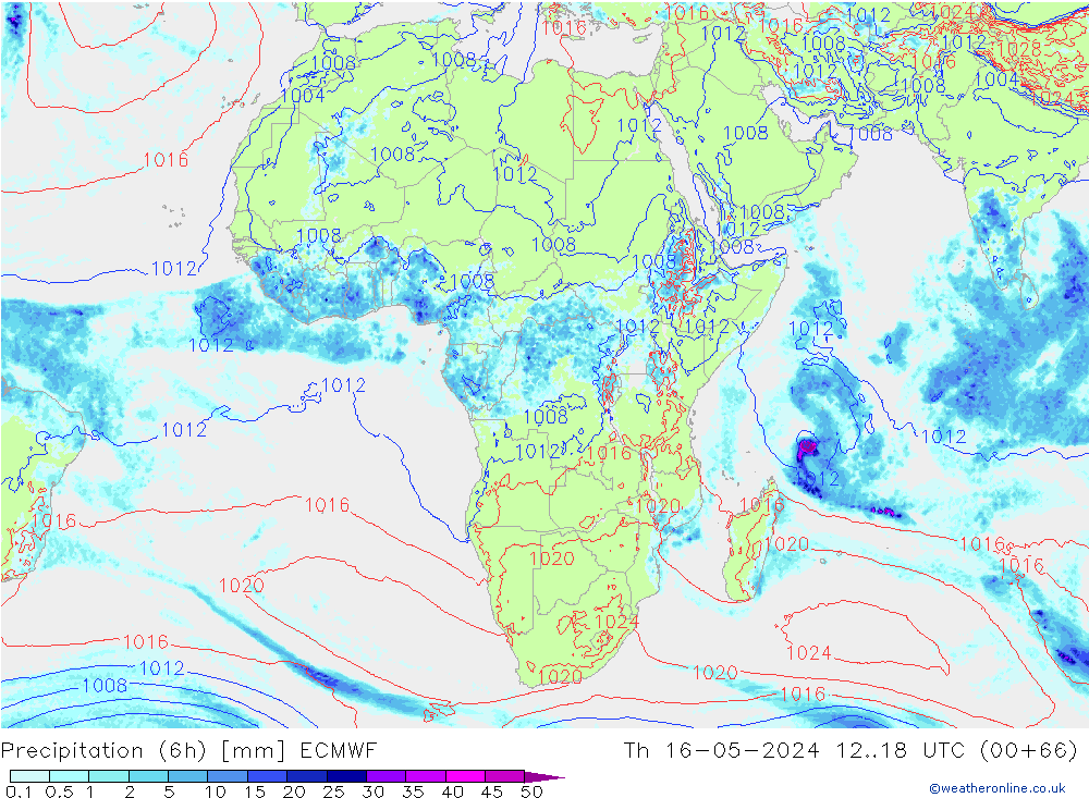 Z500/Rain (+SLP)/Z850 ECMWF Th 16.05.2024 18 UTC