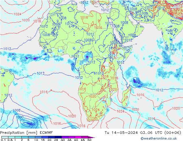 Neerslag ECMWF di 14.05.2024 06 UTC