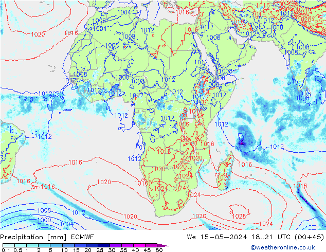 Neerslag ECMWF wo 15.05.2024 21 UTC