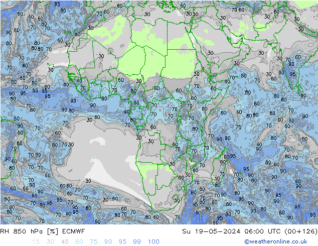 RH 850 hPa ECMWF Su 19.05.2024 06 UTC