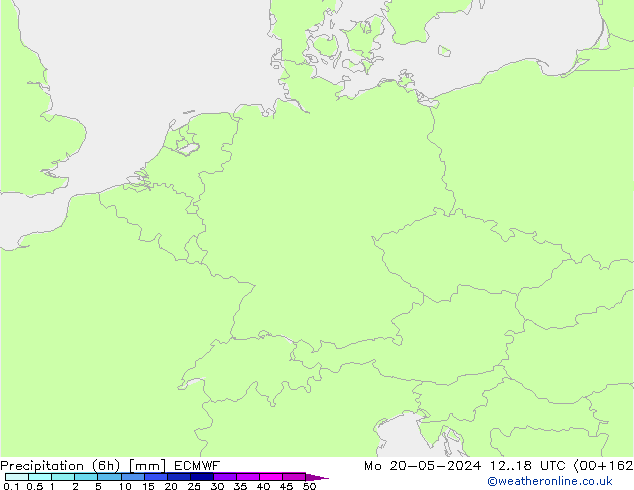 Precipitation (6h) ECMWF Po 20.05.2024 18 UTC
