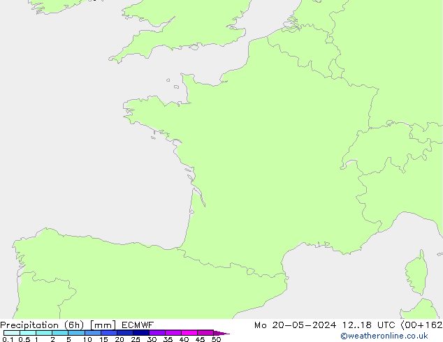осадки (6h) ECMWF пн 20.05.2024 18 UTC