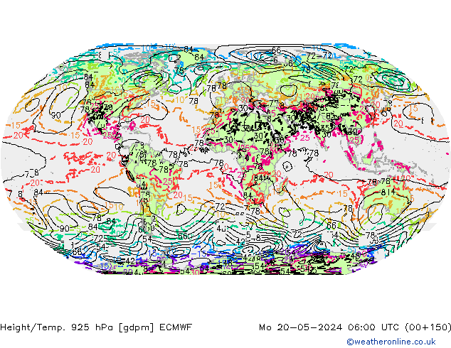 Height/Temp. 925 hPa ECMWF lun 20.05.2024 06 UTC