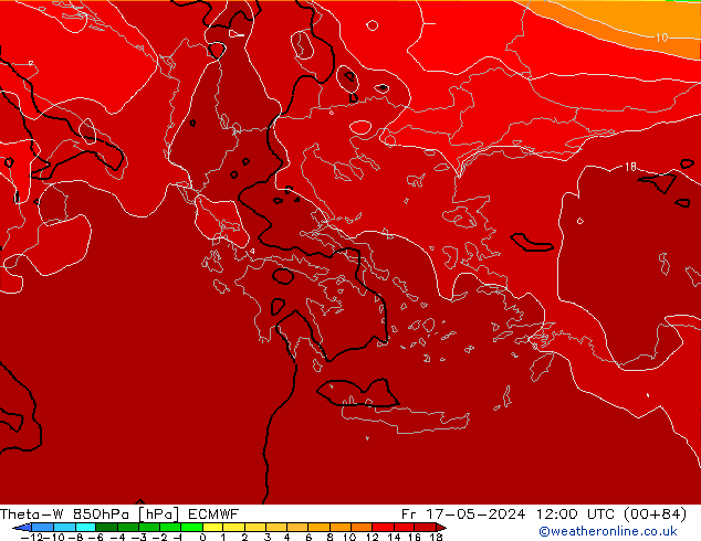 Theta-W 850hPa ECMWF Cu 17.05.2024 12 UTC