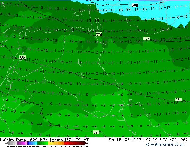 Z500/Rain (+SLP)/Z850 ECMWF sam 18.05.2024 00 UTC