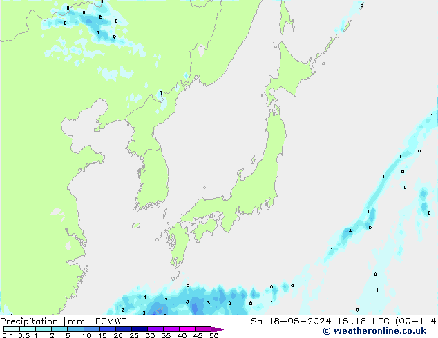 precipitação ECMWF Sáb 18.05.2024 18 UTC