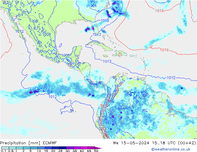 Precipitazione ECMWF mer 15.05.2024 18 UTC