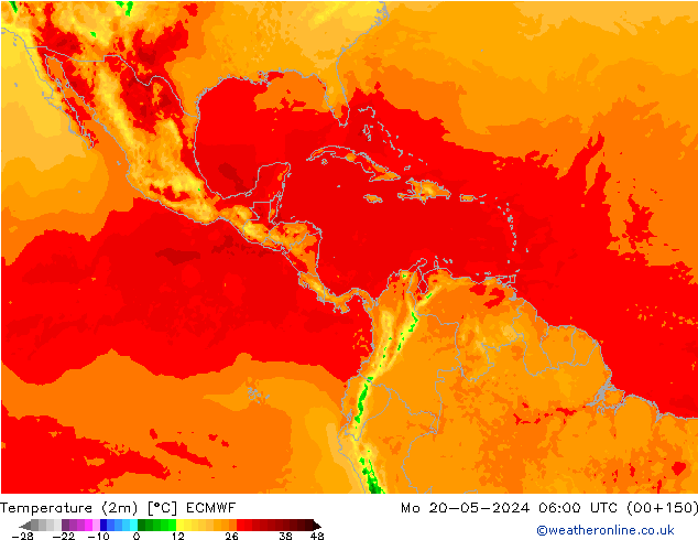Temperatura (2m) ECMWF Seg 20.05.2024 06 UTC