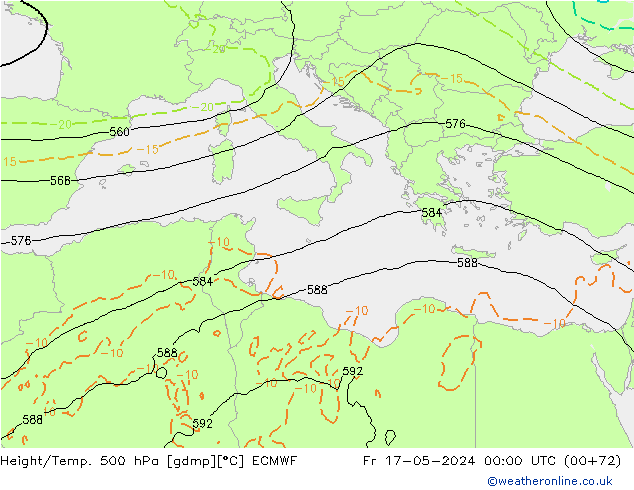 Height/Temp. 500 hPa ECMWF ven 17.05.2024 00 UTC