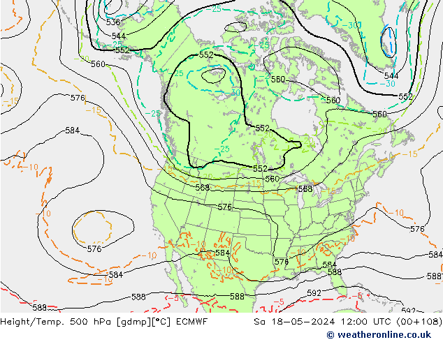 Z500/Rain (+SLP)/Z850 ECMWF sáb 18.05.2024 12 UTC