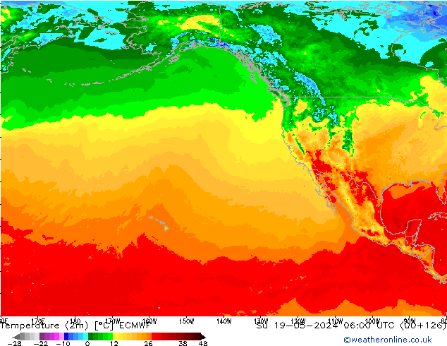 Temperaturkarte (2m) ECMWF So 19.05.2024 06 UTC