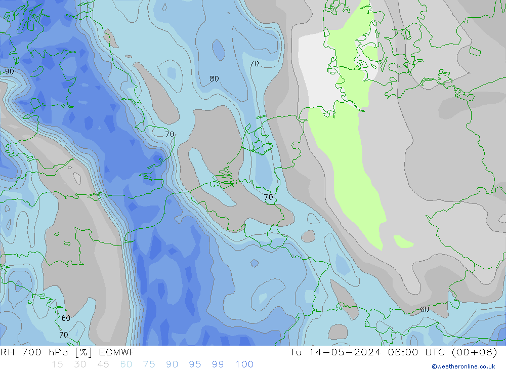 700 hPa Nispi Nem ECMWF Sa 14.05.2024 06 UTC