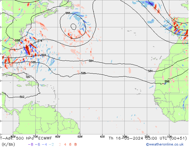T-Adv. 500 hPa ECMWF gio 16.05.2024 03 UTC